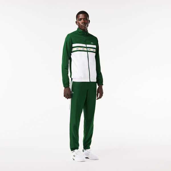 Green lacoste tracksuit sale